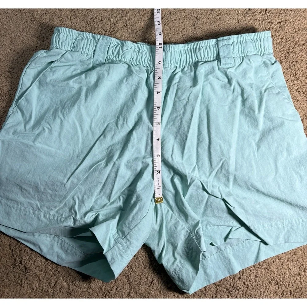Columbia PFG Shorts Women Medium Bright Light Blue Mid Rise Fishing Hiking - Picture 5 of 9